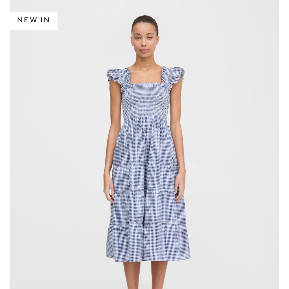 Hill House Blue Gingham Midi Dress